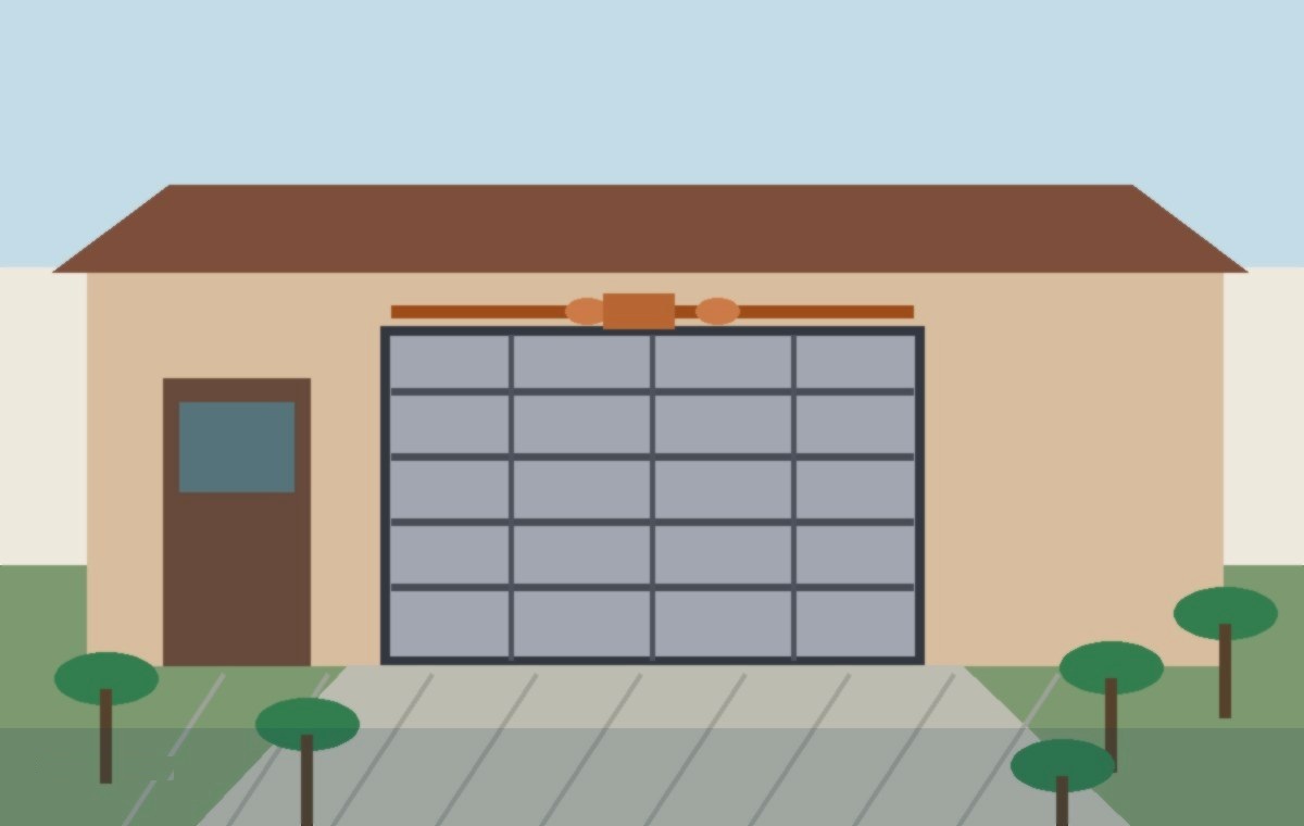 Garage door torsion spring gap check at a Friendswood home
